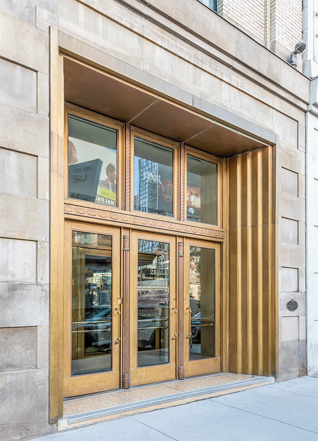 The door with glass